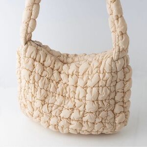 Plunder Design Women’s Cream Puffer Bag Carry all Shoulder Bag Crossbody Purse